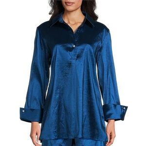 Preston & York Thea Taffeta Tunic Top in CRIMSON. See photos for color S